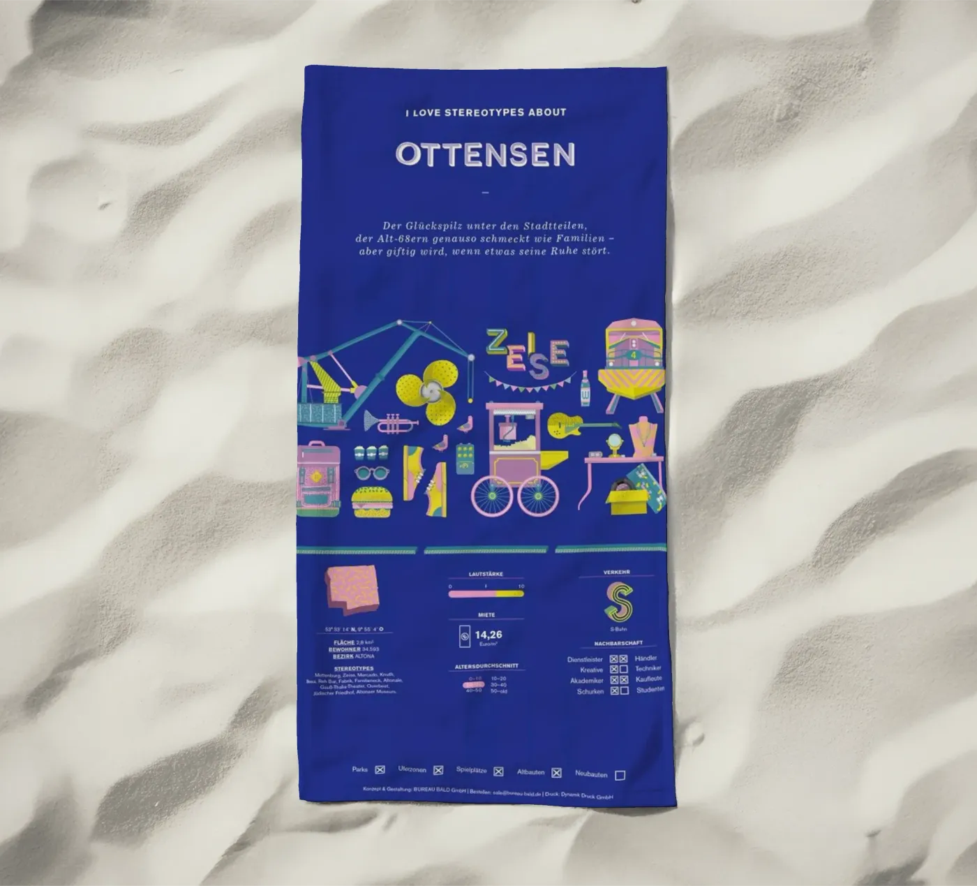 Ottensen strandhanddoek van Bureau Bald GmbH