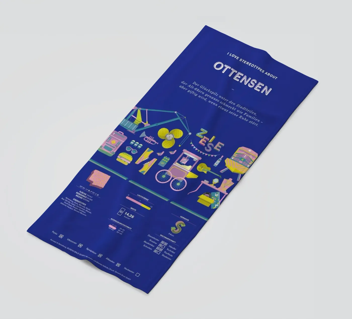 Ottensen strandhanddoek van Bureau Bald GmbH