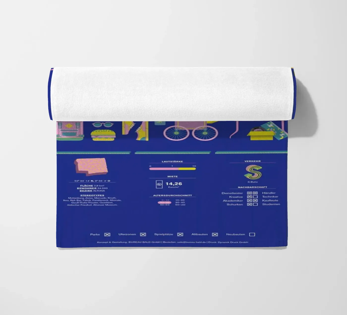 Ottensen strandhanddoek van Bureau Bald GmbH