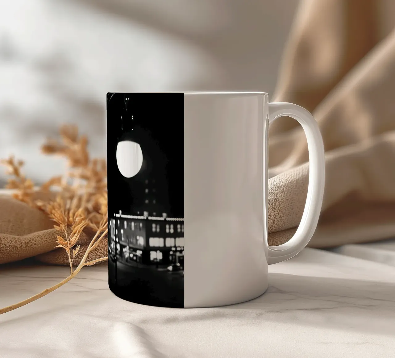 Luci notturne tazza in ceramica da Black & White