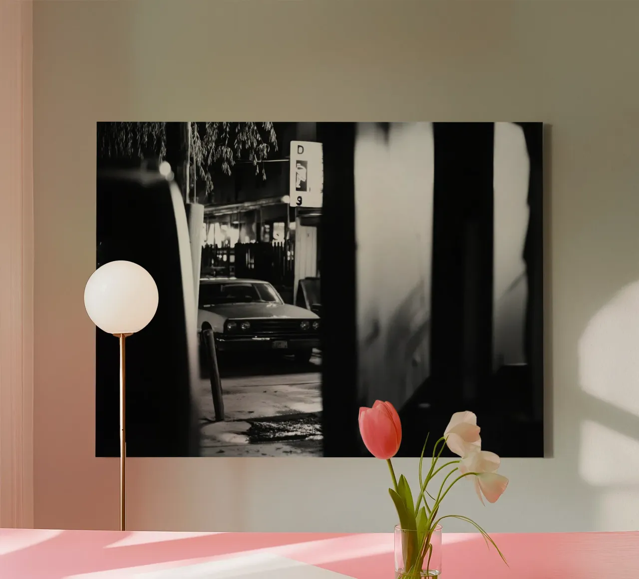Refuge nocturne canvas by Black & White