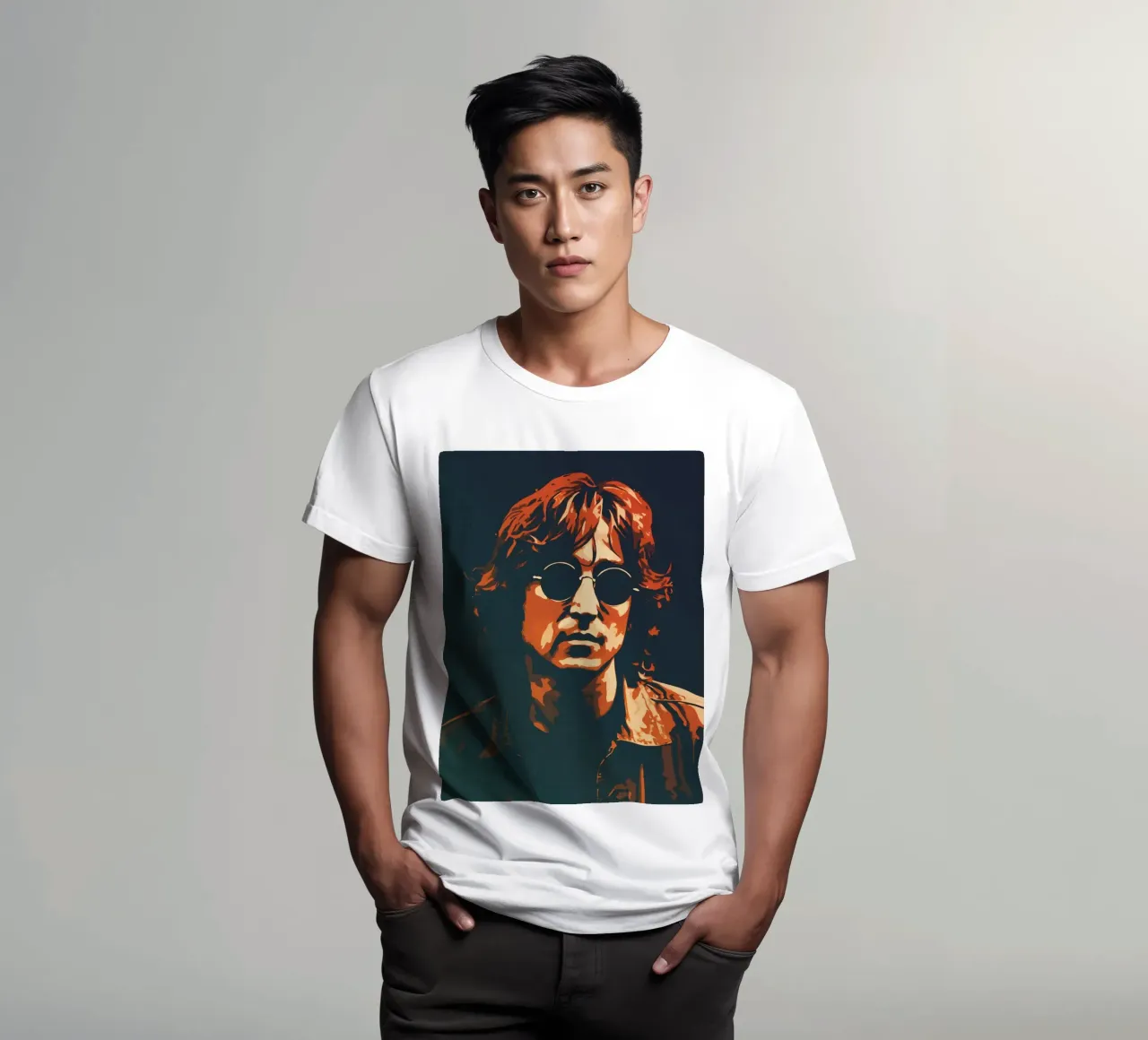 John Lennon Leinwandkunst T-Shirt von music soul