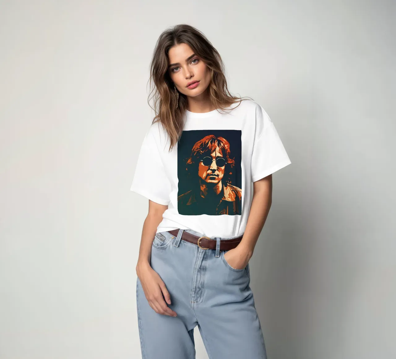 John Lennon Leinwandkunst T-Shirt von music soul