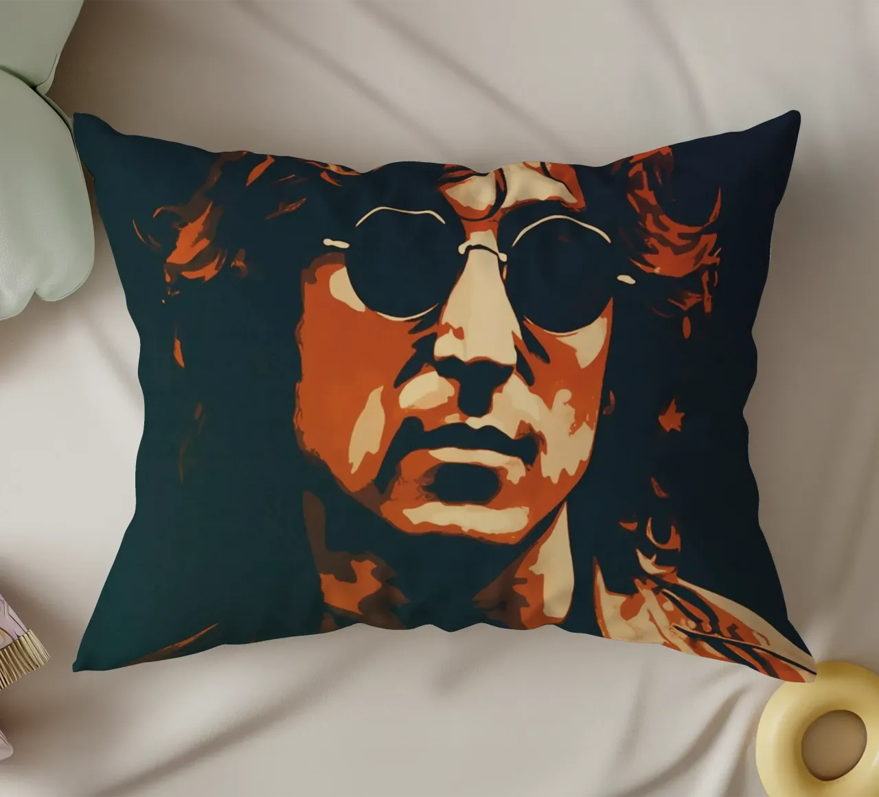 John Lennon Canvas Art decorative cushion by music soul