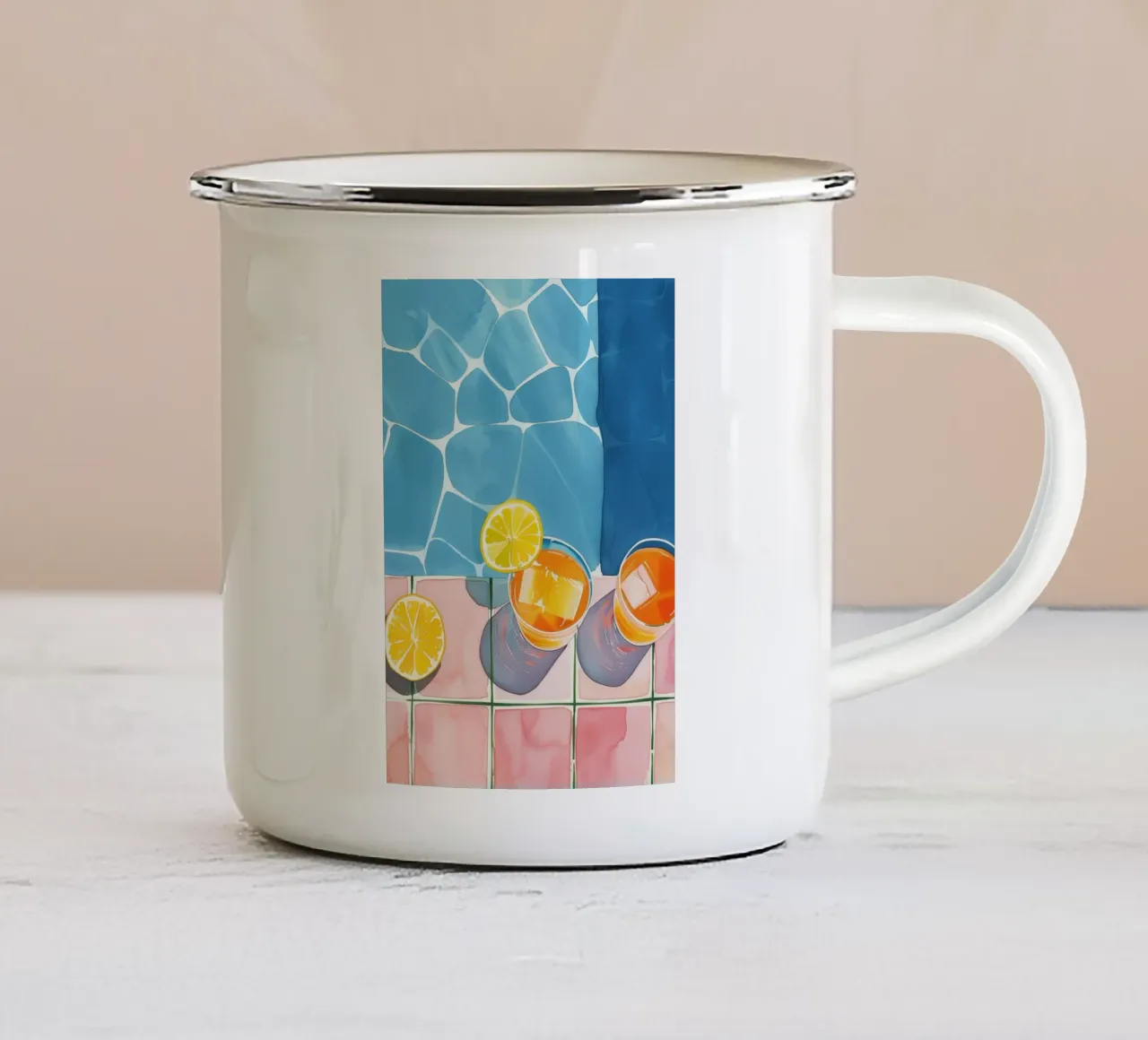Boho Bella Vita 7 Drinks 3 tazza in smalto da Boho Print Collection