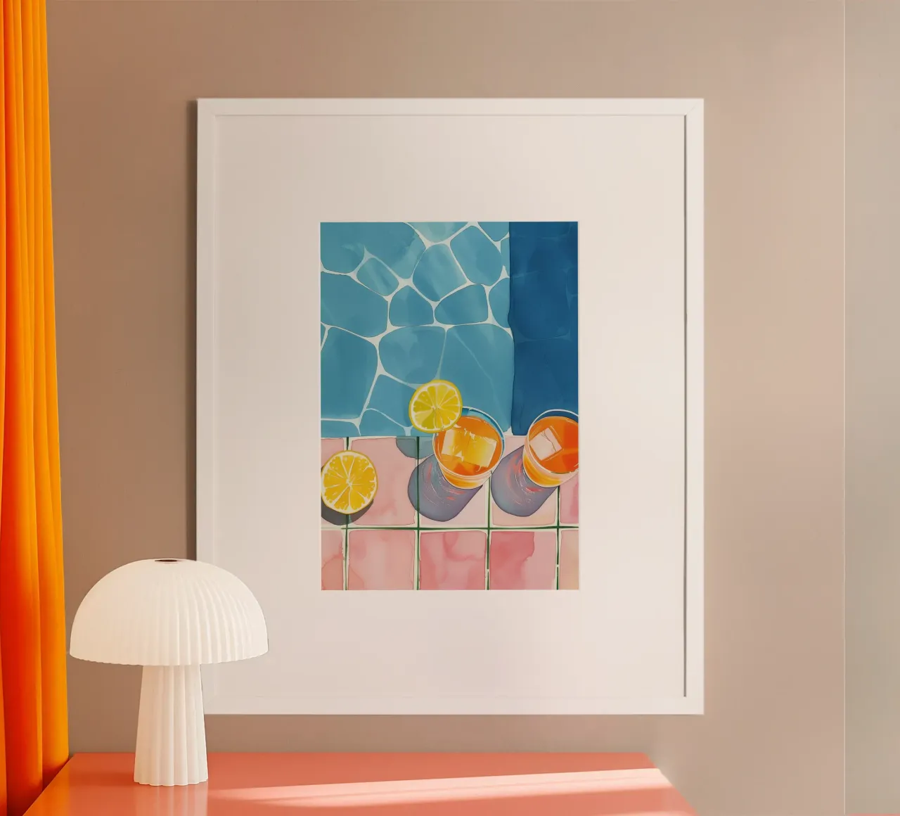 Boho Bella Vita 7 Drinks 3 poster con telaio in legno da Boho Print Collection