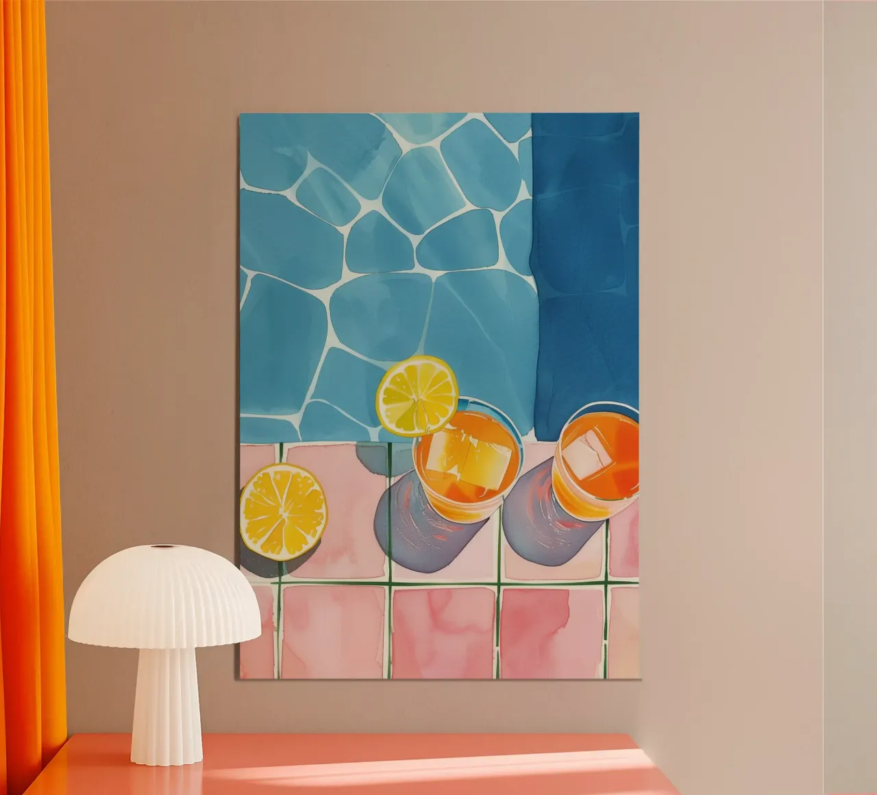 Boho Bella Vita 7 Drinks 3 poster con telaio in legno da Boho Print Collection