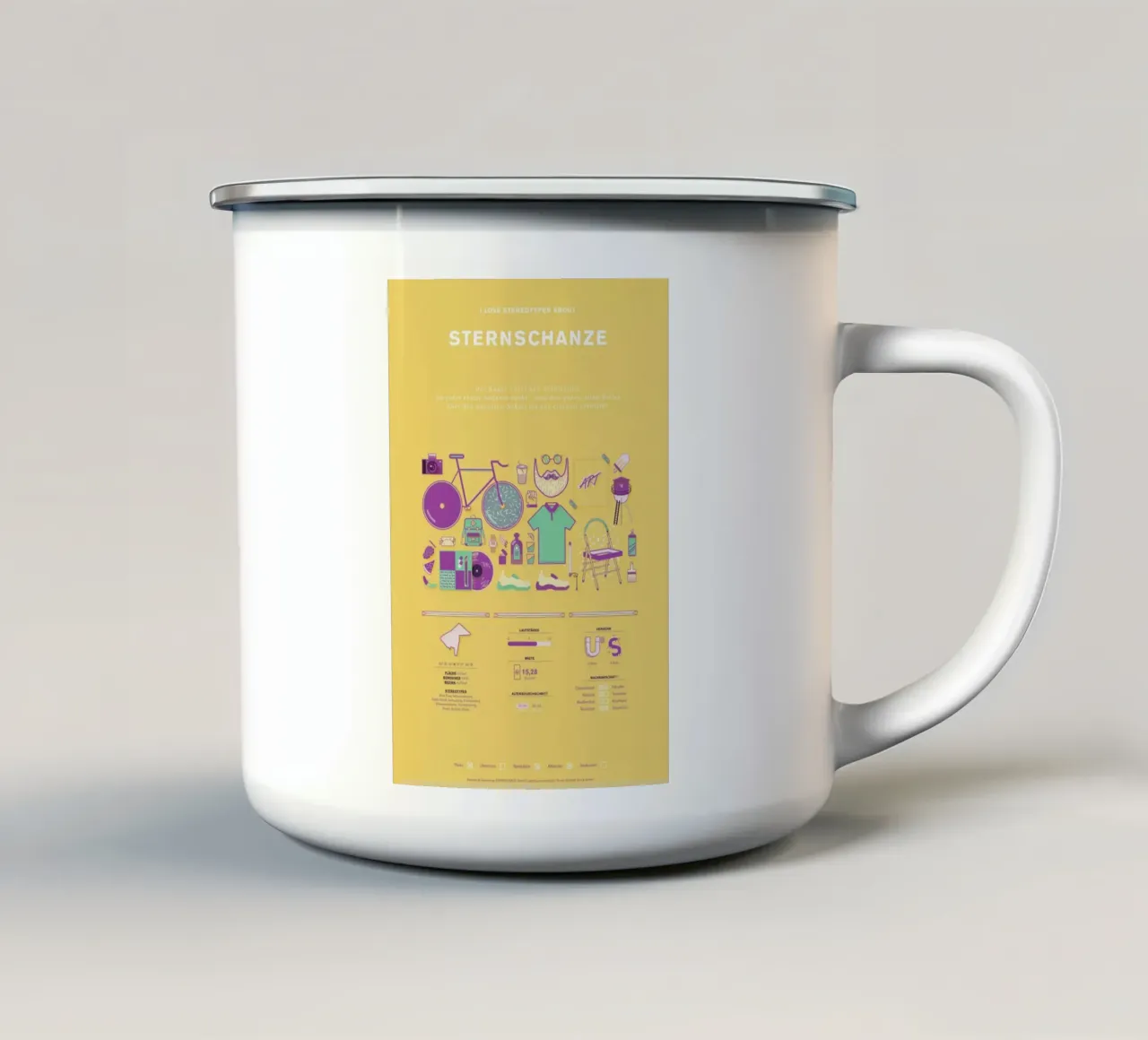 Sternschanze taza de esmalte de Bureau Bald GmbH