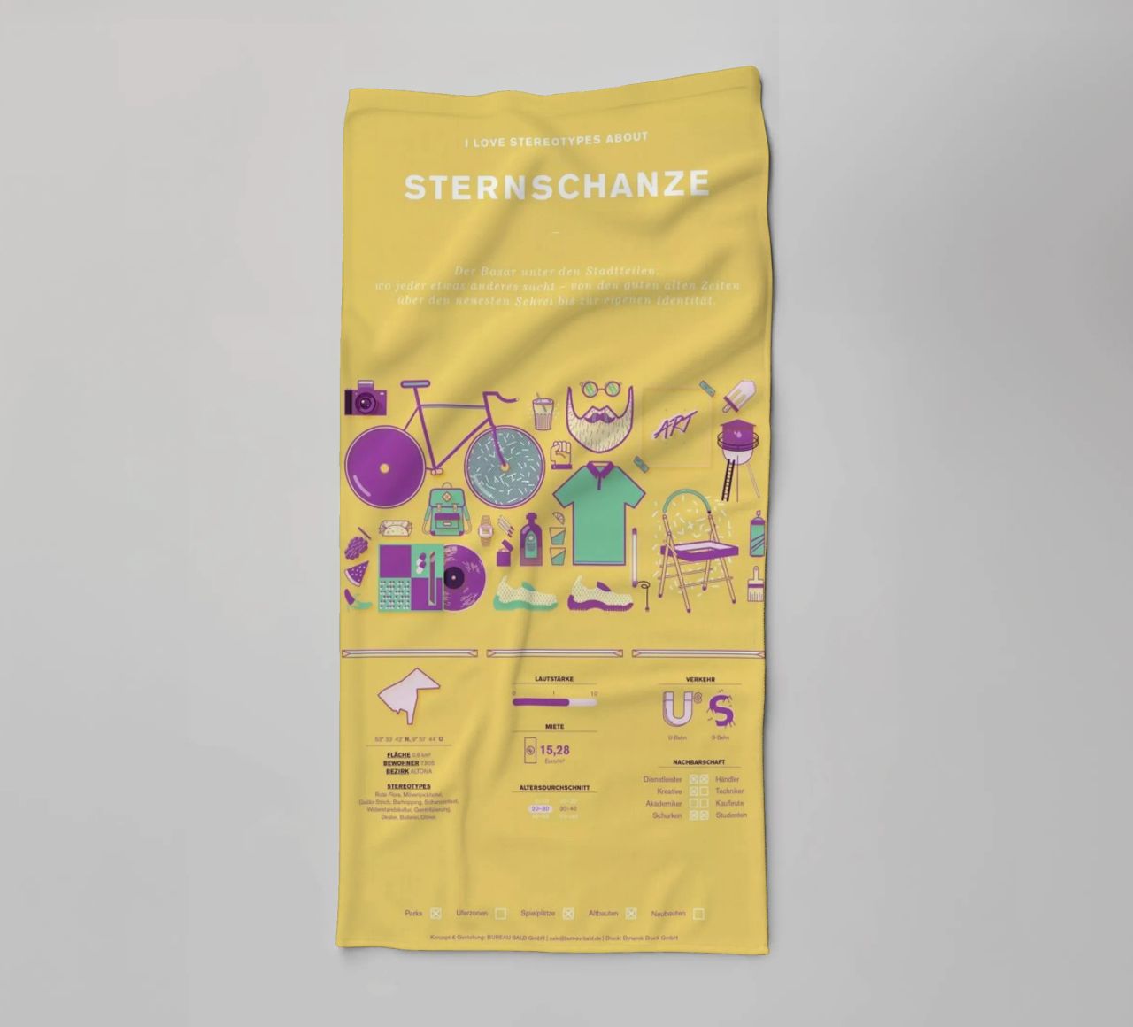 Sternschanze asciugamano da bagno da Bureau Bald GmbH