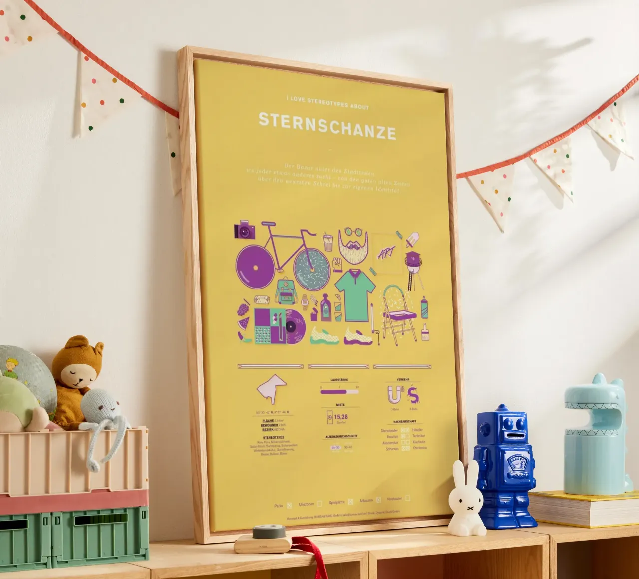 Sternschanze canvas met Baklijst van Bureau Bald GmbH