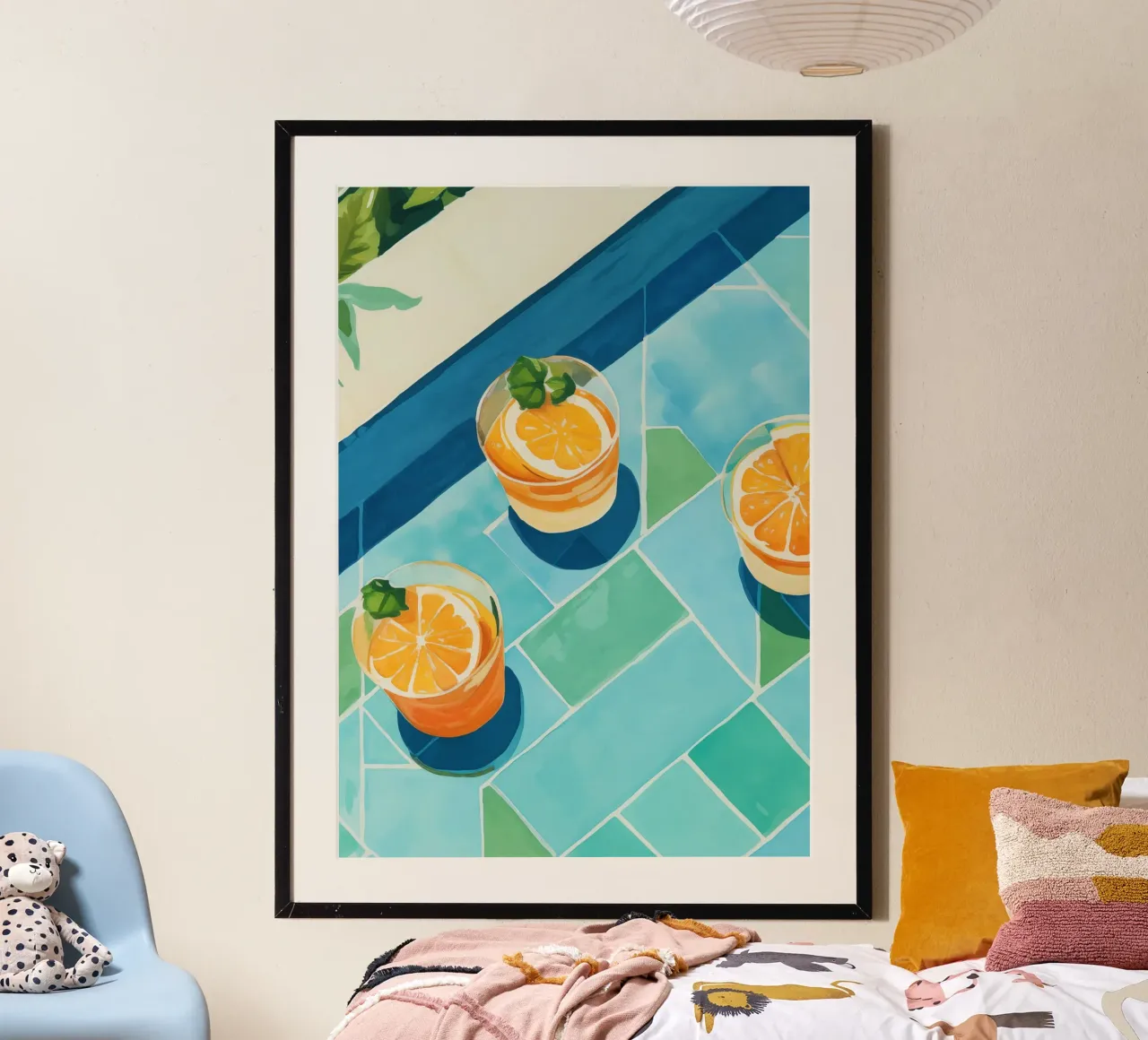 Boho Bella Vita 7 Drinks 4 poster con telaio in legno da Boho Print Collection
