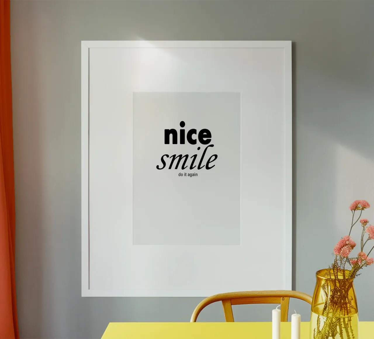 Bel sorriso poster con telaio in legno da WORD & WONDER