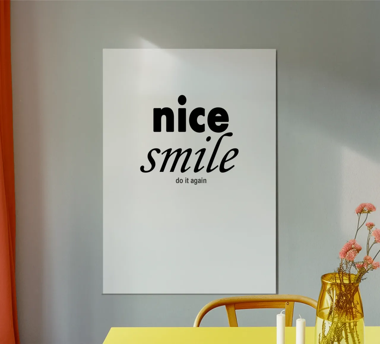 Bel sorriso poster con telaio in legno da WORD & WONDER