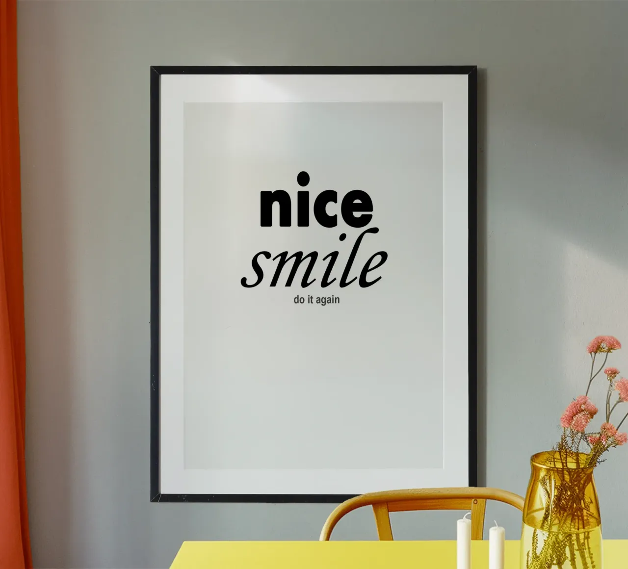 Bel sorriso poster con telaio in legno da WORD & WONDER