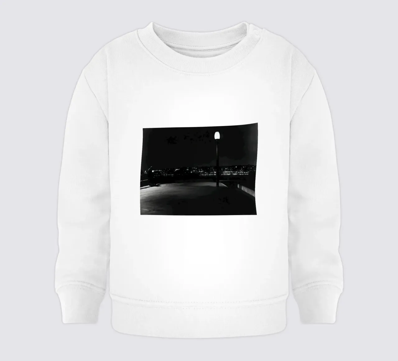 Notte tranquilla in riva al mare felpa neonato da Black & White