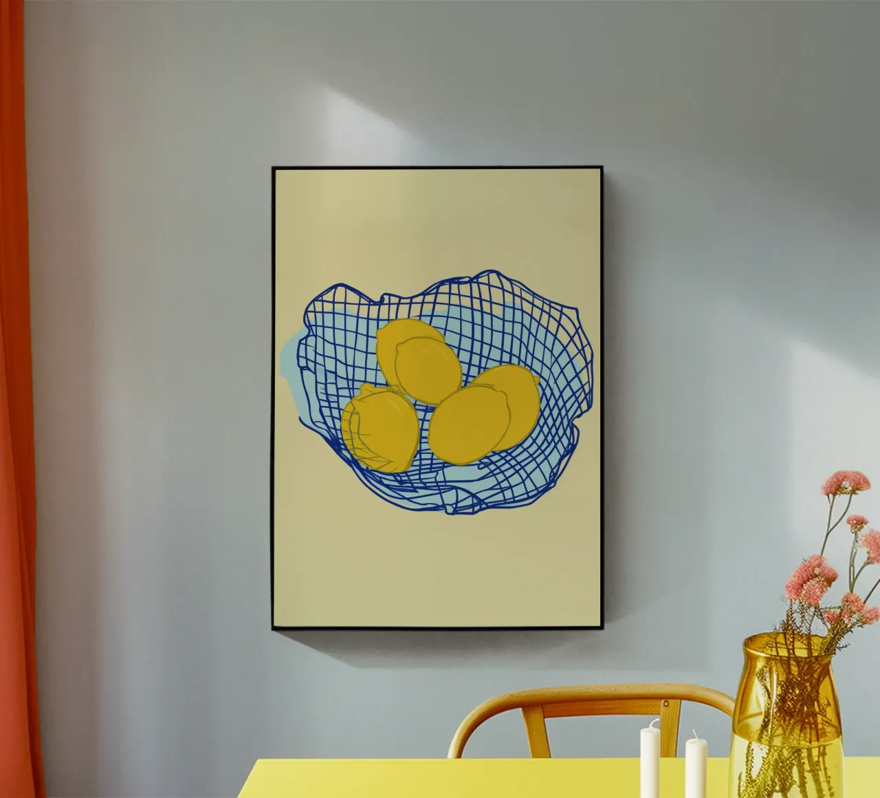 Boho Bella Vita 9 Lemons 1 acrylic glass by Boho Print Collection