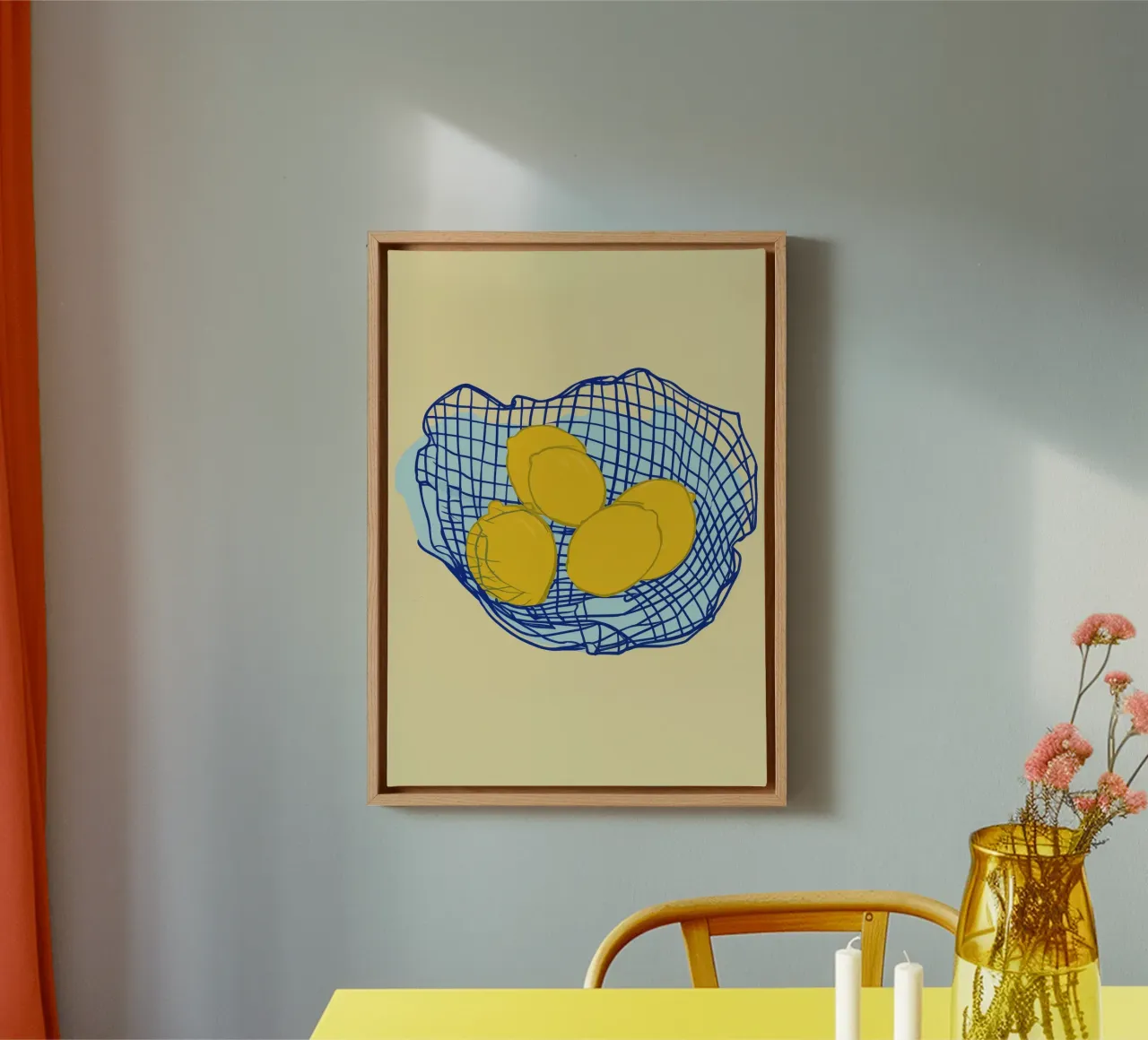 Boho Bella Vita 9 Lemons 1 tela con Cornice a cassetta da Boho Print Collection