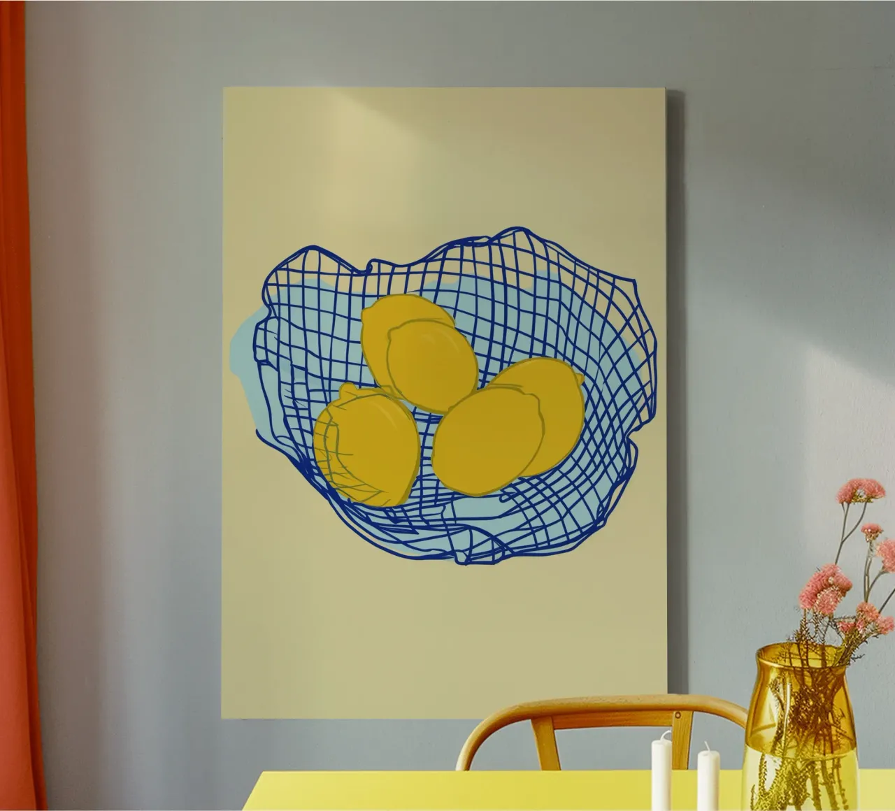 Boho Bella Vita 9 Lemons 1 tela con Cornice a cassetta da Boho Print Collection