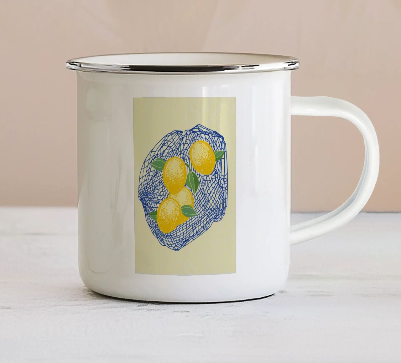 Boho Bella Vita 9 Lemons 2 tazza in smalto da Boho Print Collection