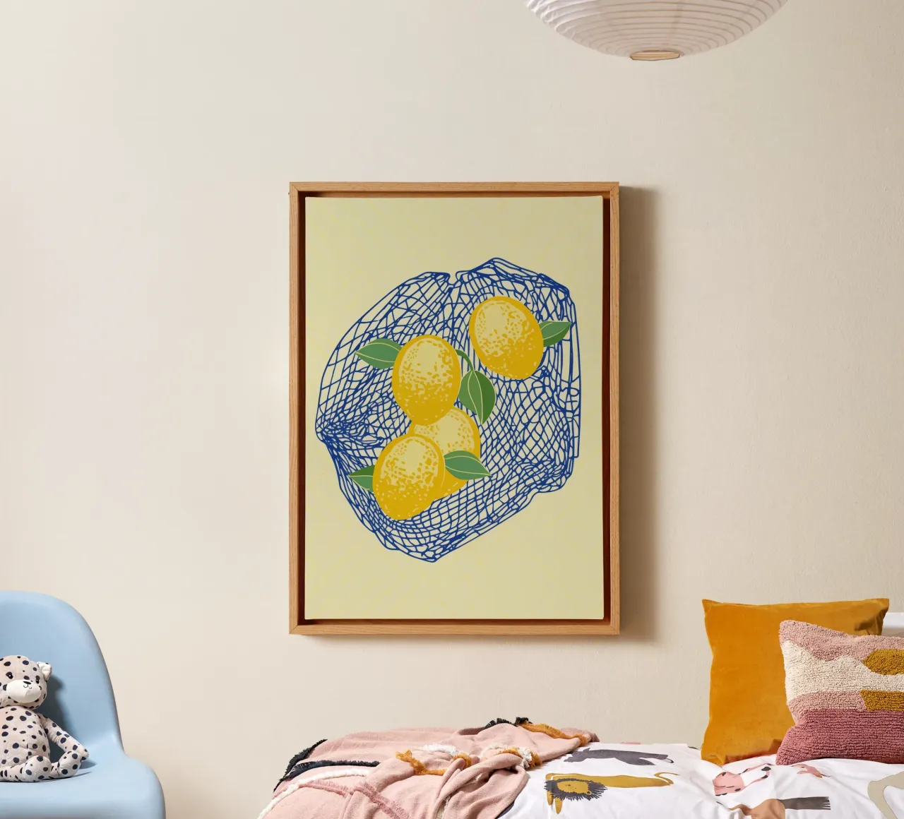 Boho Bella Vita 9 Lemons 2 tela con Cornice a cassetta da Boho Print Collection