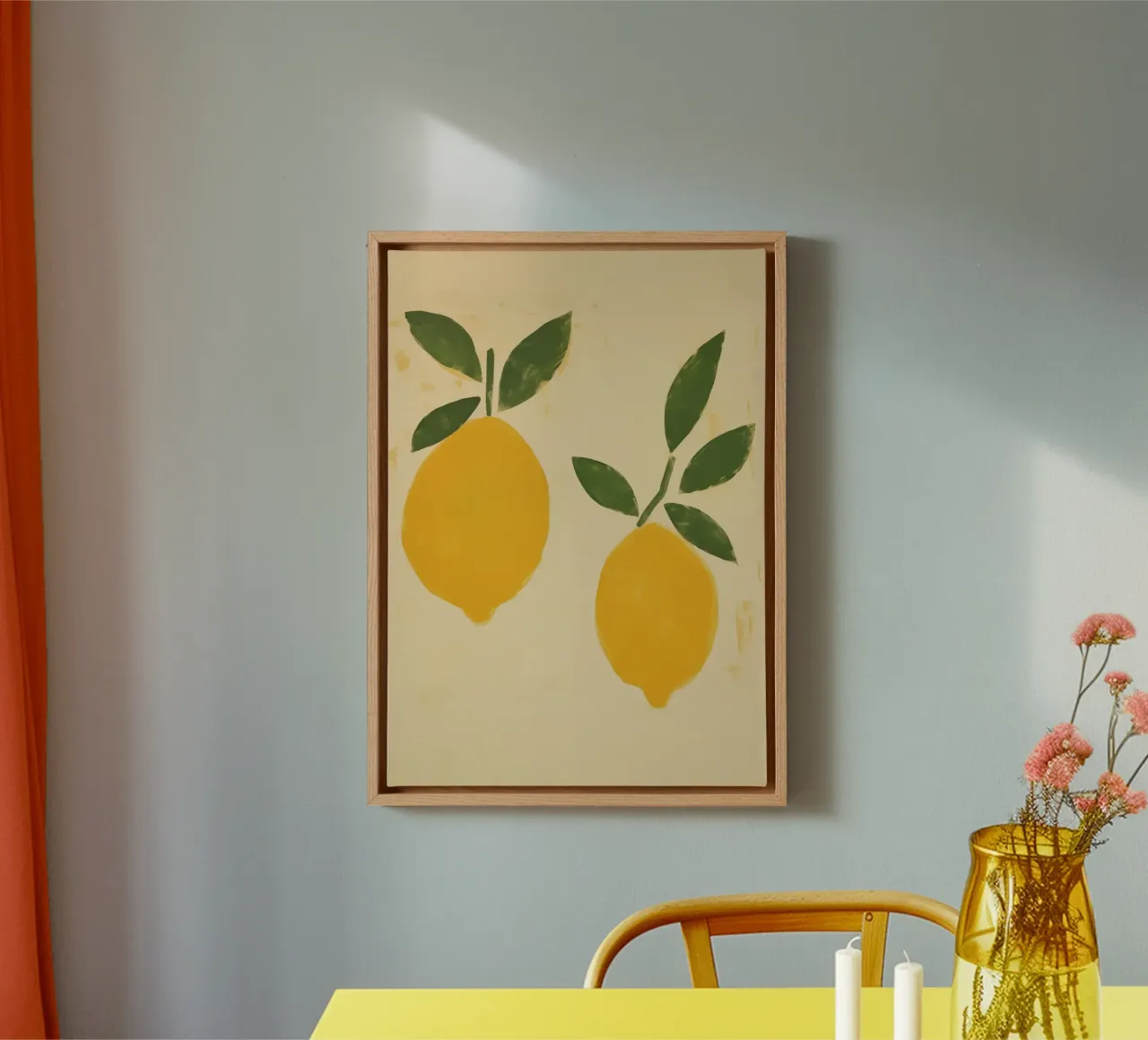 Boho Bella Vita 9 Lemons 3 tela con Cornice a cassetta da Boho Print Collection