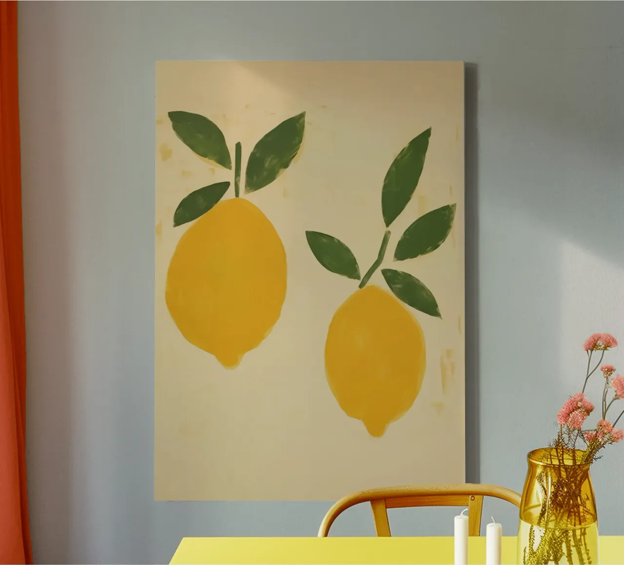 Boho Bella Vita 9 Lemons 3 tela con Cornice a cassetta da Boho Print Collection
