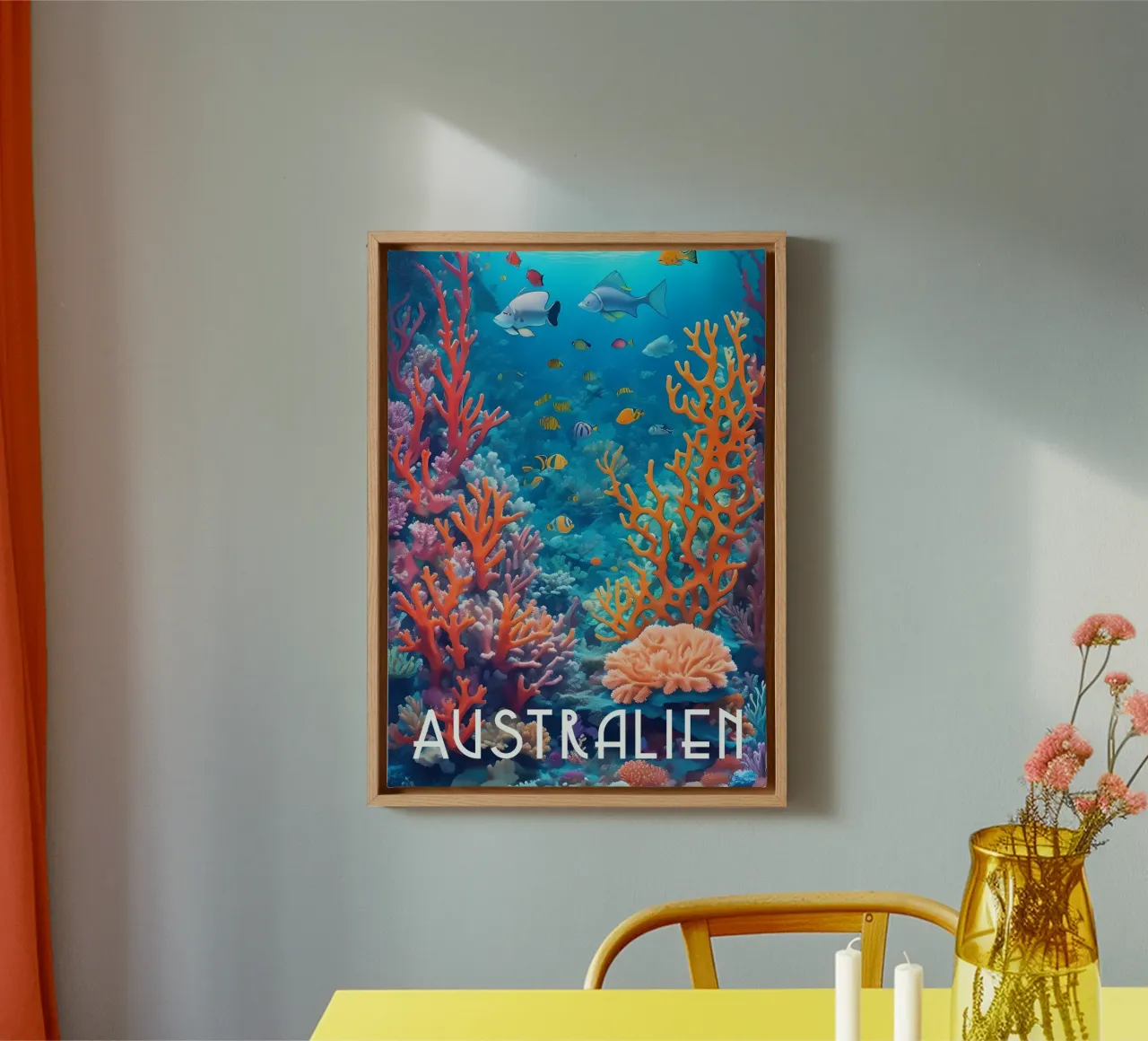 Australië Groot Barrièrerif canvas met Baklijst van Charnwood Prints