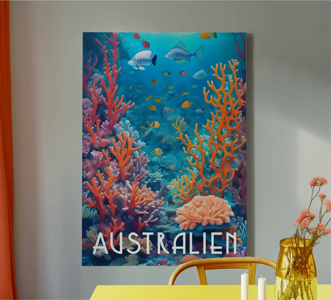Australië Groot Barrièrerif canvas met Baklijst van Charnwood Prints