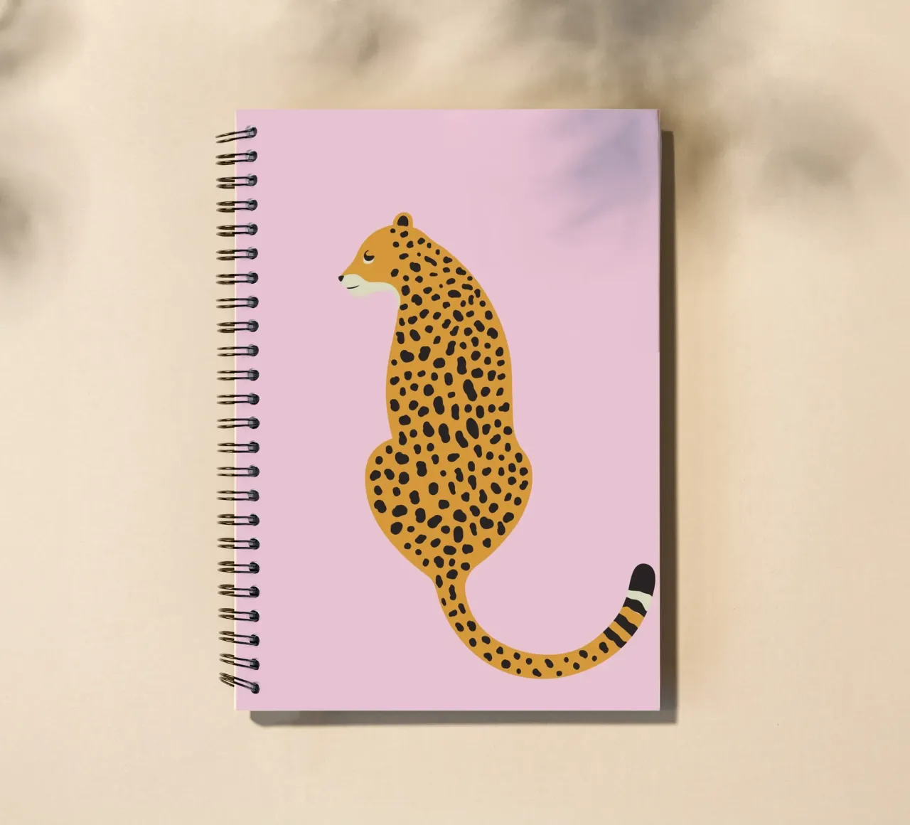 Cheetah Print, Pink Leopard Art Print, Boho Home Decor spiral notebook by pdigitalprints