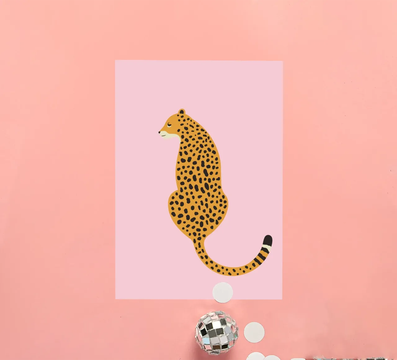 Cheetah Print, Pink Leopard Art Print, Boho Home Decor sticker by pdigitalprints