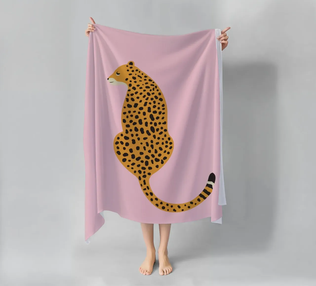 Stampa ghepardo, stampa artistica leopardo rosa, decorazioni per la casa Boho telo mare da pdigitalprints