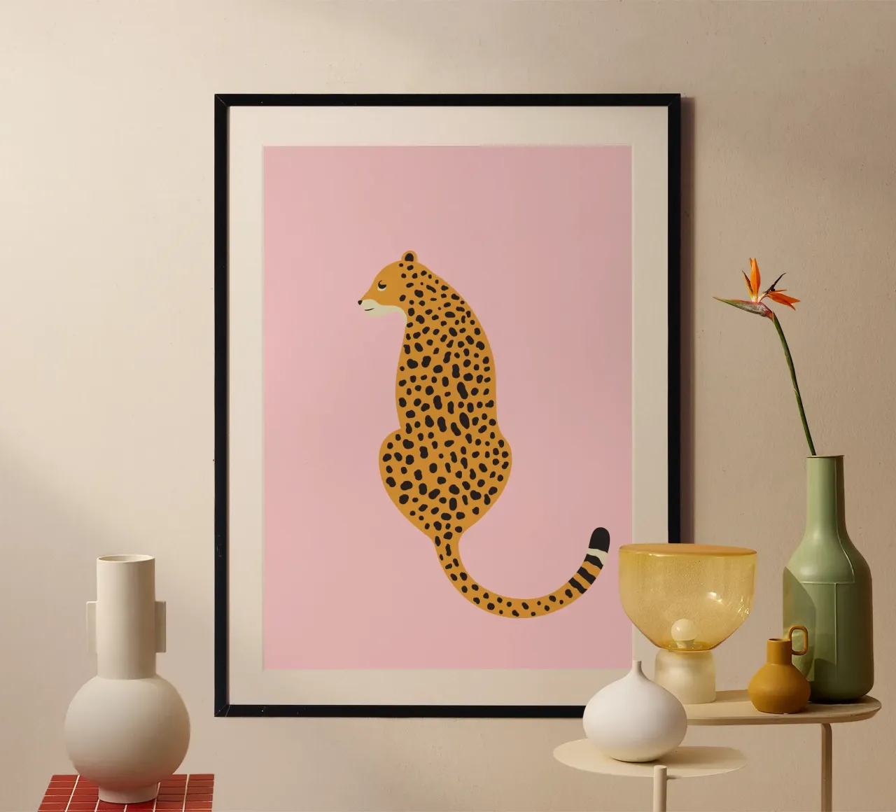 Cheetah Print, Pink Leopard Art Print, Boho Home Decor poster by pdigitalprints