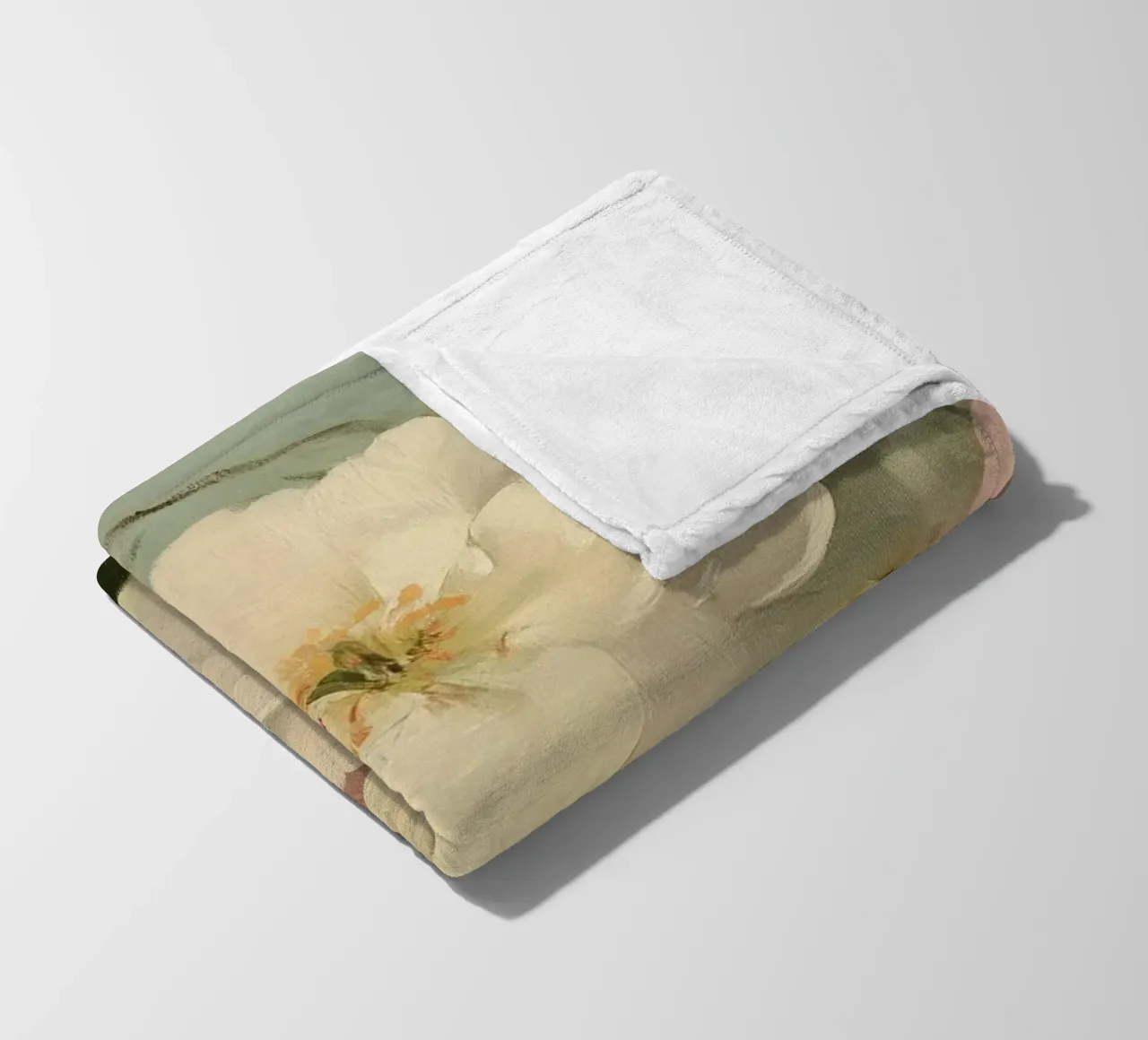 Pittura floreale con tenui fiori a pastello coperta in pile da Melloi Art Print