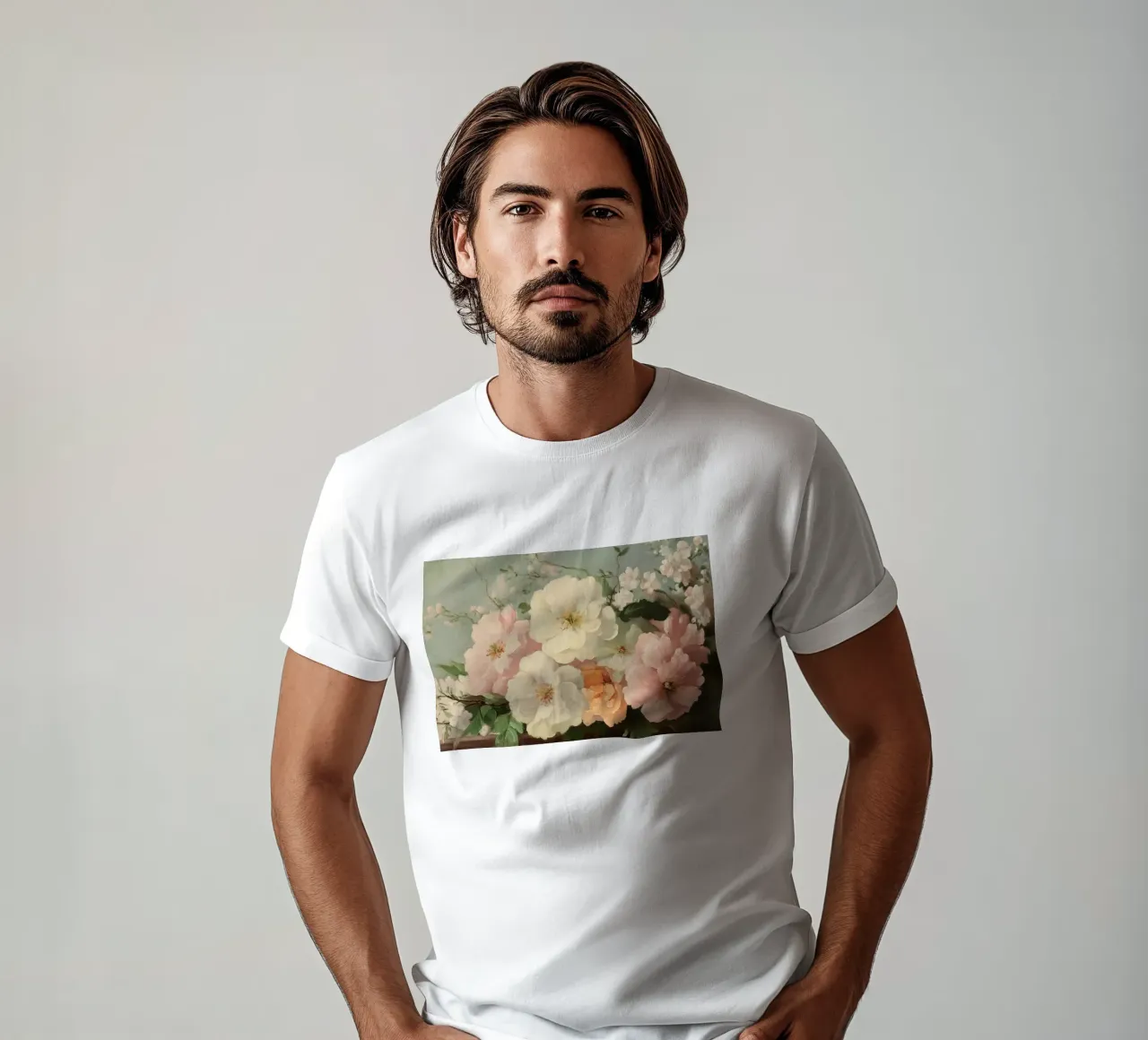 Pittura floreale con tenui fiori a pastello t-shirt da Melloi Art Print