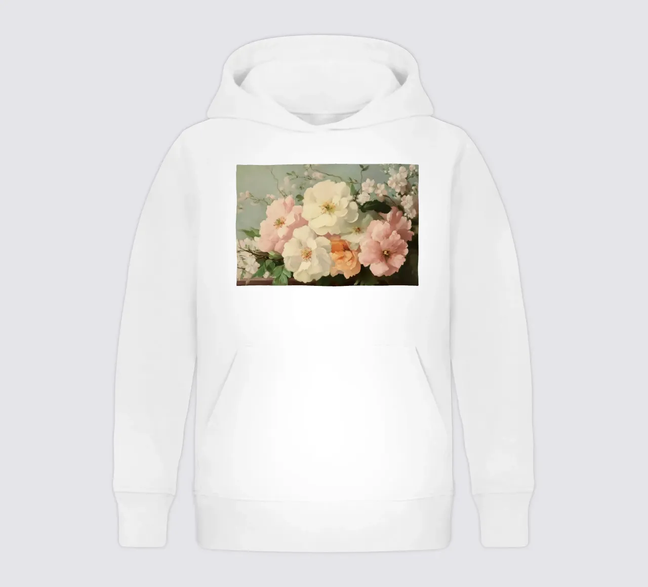 Florale Malerei mit zarten Pastellblüten Kinder Hoodie von Melloi Art Print