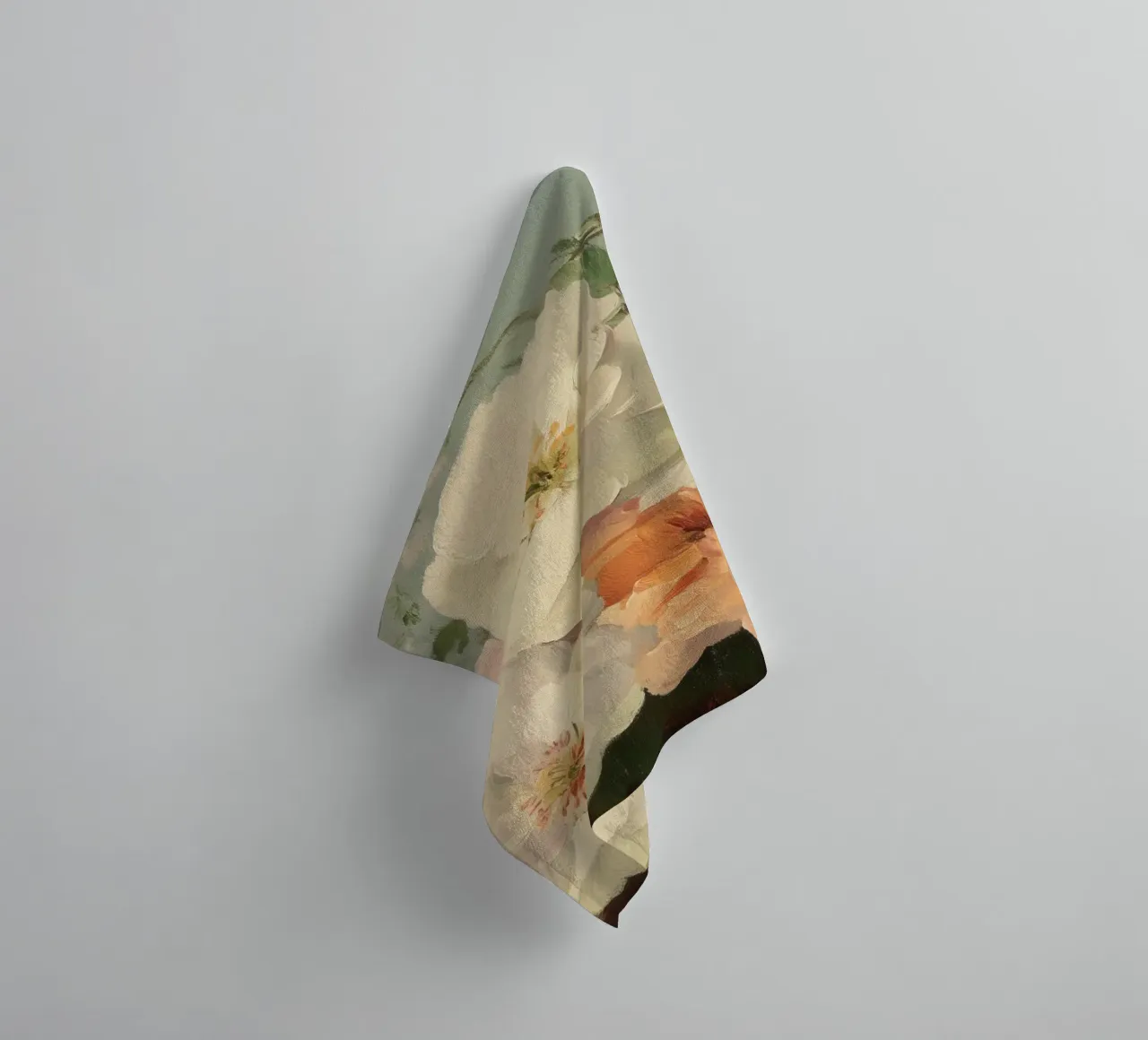 Pittura floreale con tenui fiori a pastello asciugamano da bagno da Melloi Art Print