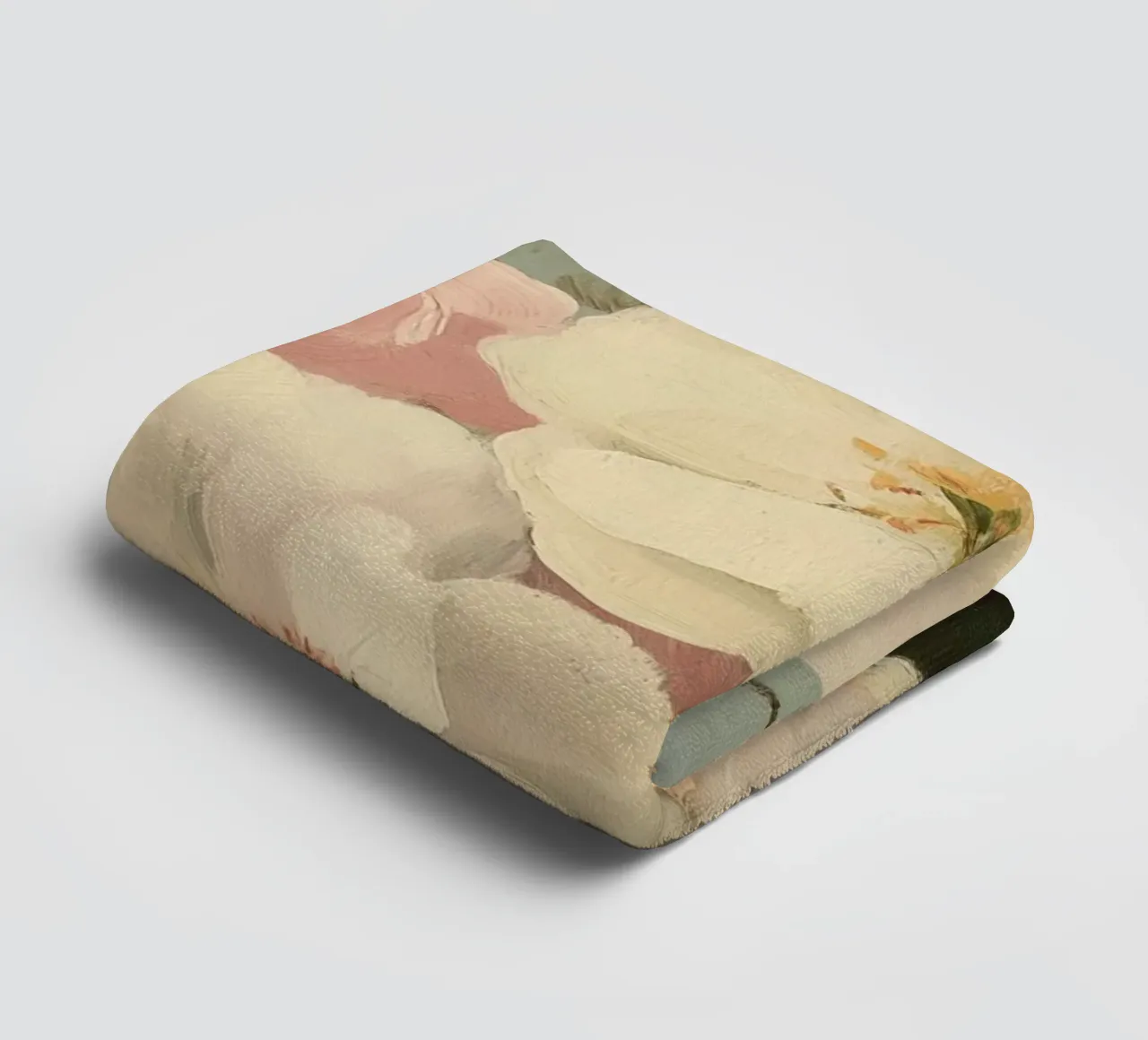 Pittura floreale con tenui fiori a pastello asciugamano da bagno da Melloi Art Print