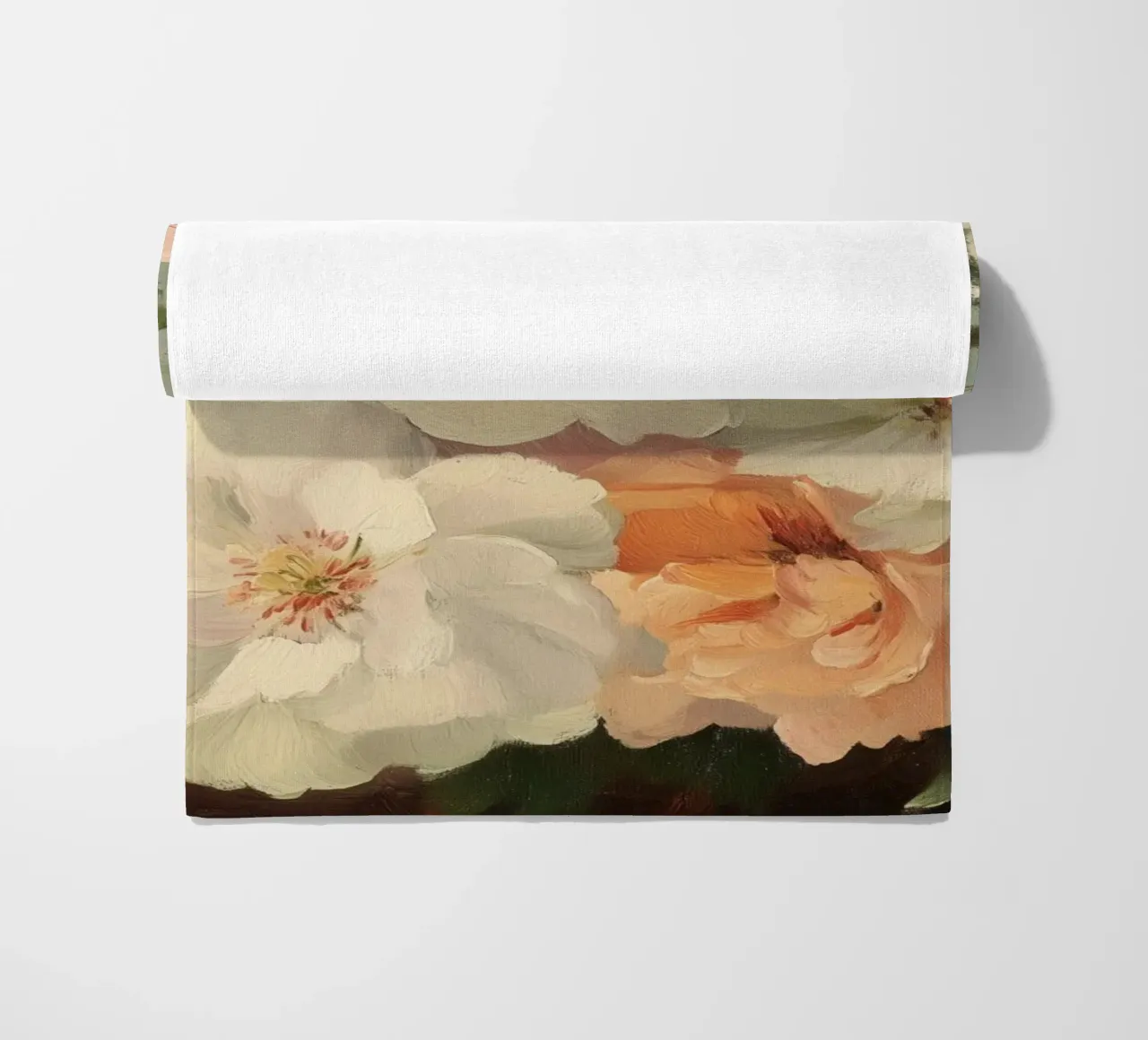 Pittura floreale con tenui fiori a pastello telo mare da Melloi Art Print