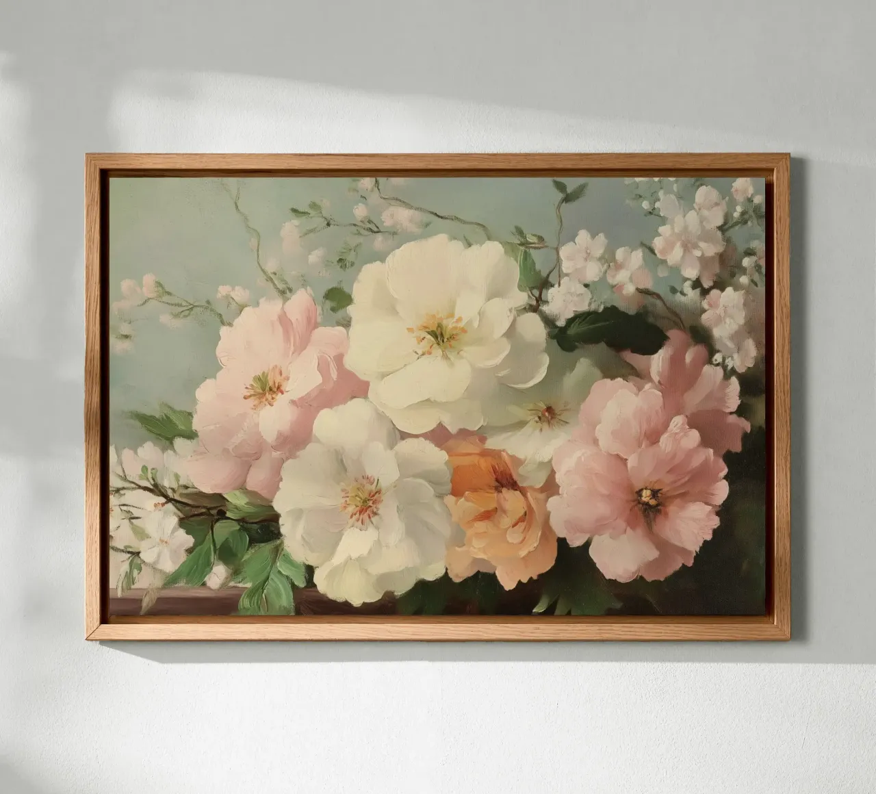 Pittura floreale con tenui fiori a pastello alluminio dibond da Melloi Art Print