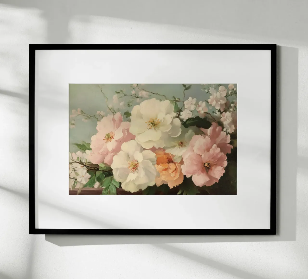 Pittura floreale con tenui fiori a pastello carta hahnemühle da Melloi Art Print