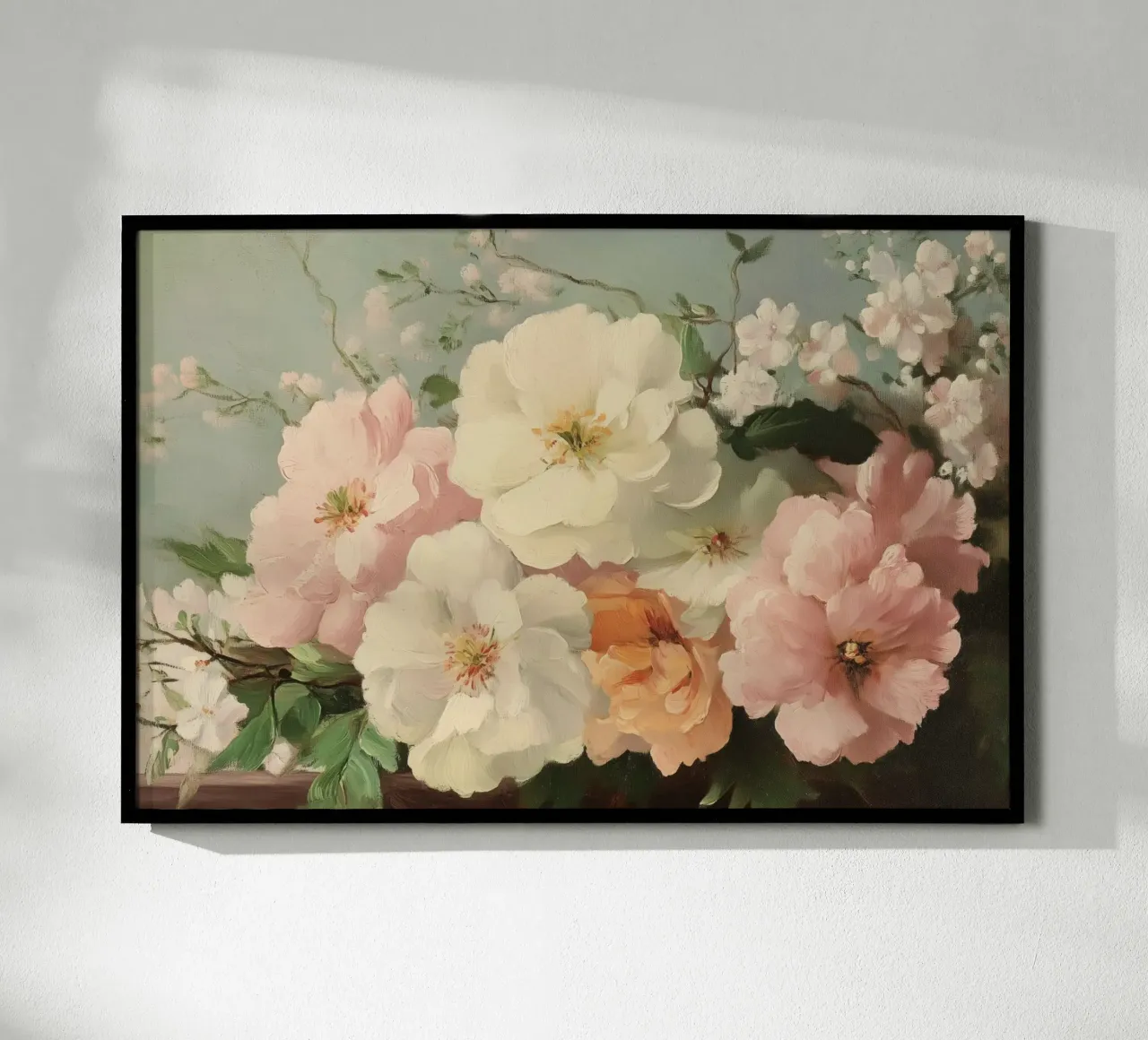 Pittura floreale con tenui fiori a pastello carta hahnemühle da Melloi Art Print