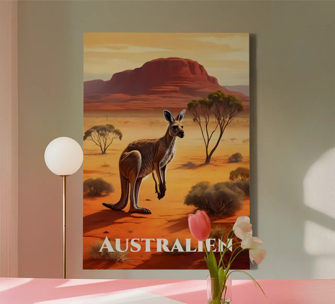 Australian Kangaroo canvas with Floater frame by Charnwood Prints