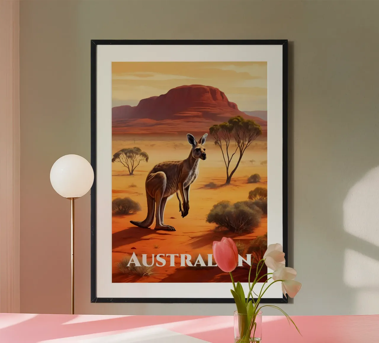 Australisches Känguru Poster von Charnwood Prints
