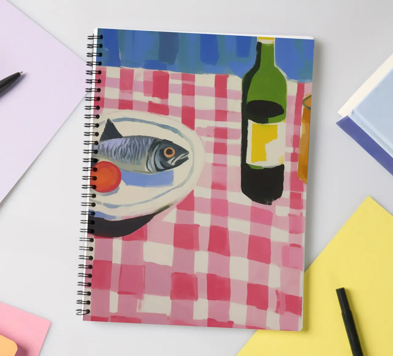 Boho Bella Vita 14 Table 1 spiral notebook by Boho Print Collection