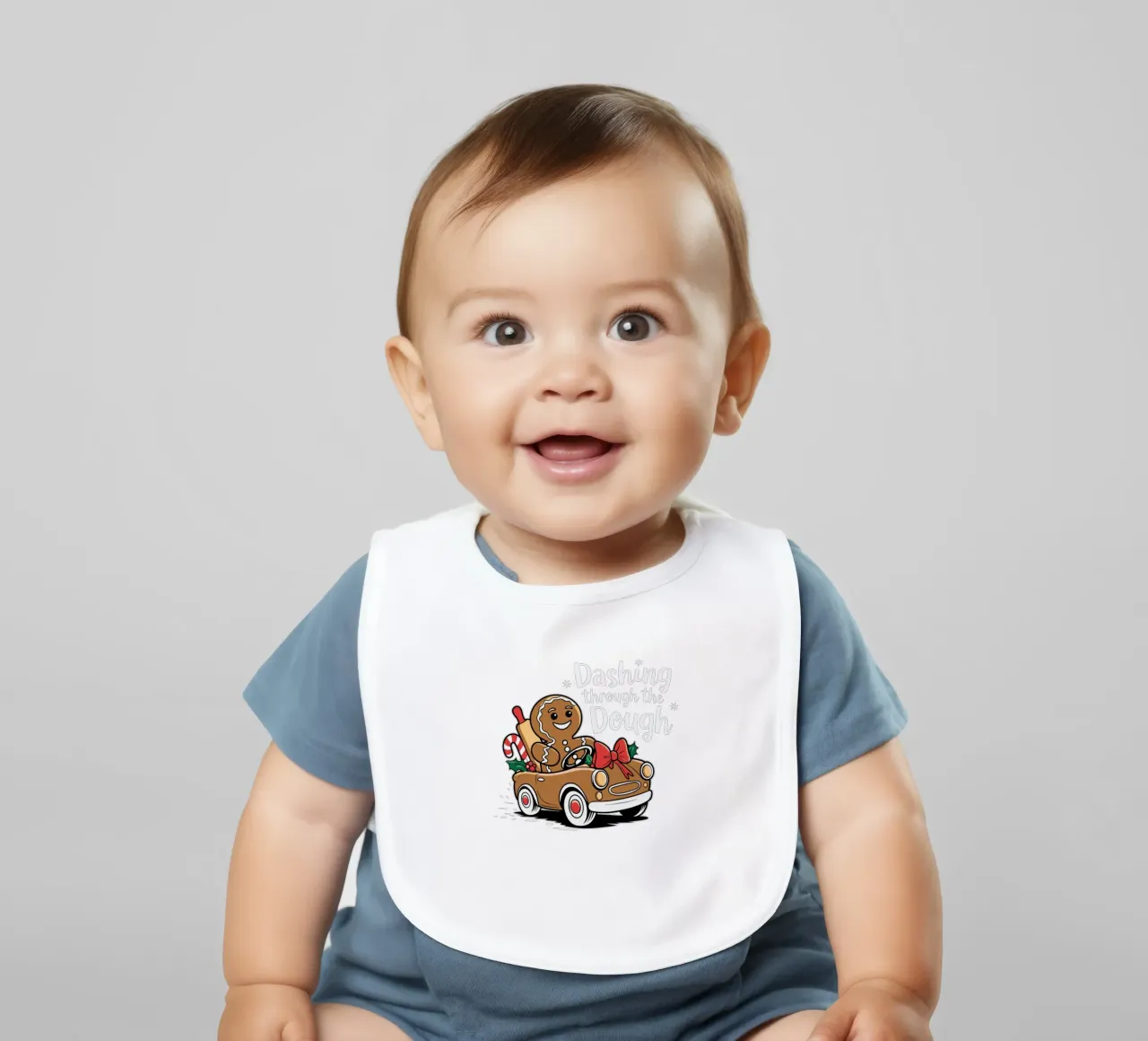 Dashing through the Dough baby bib by edsonramosart