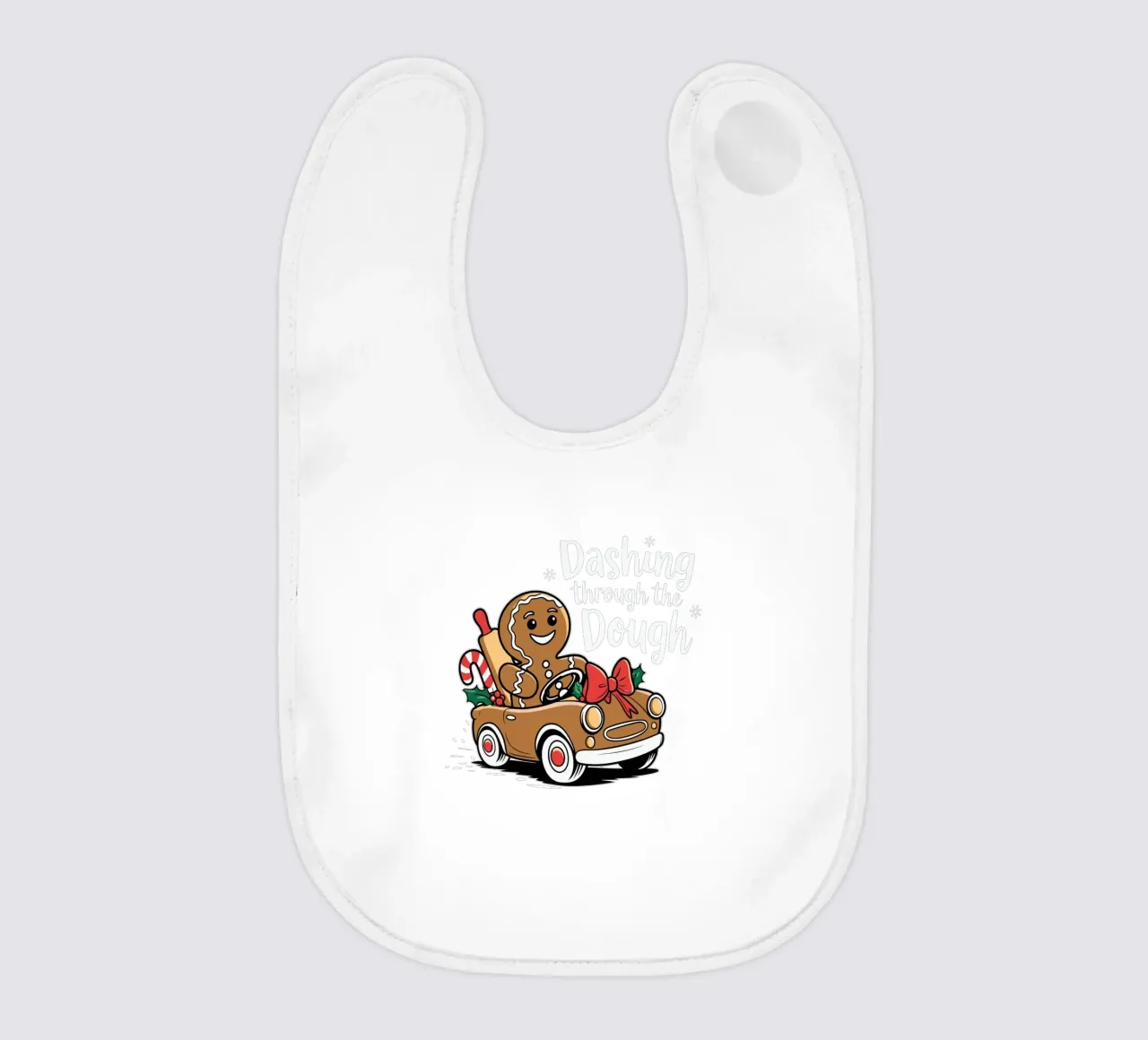 Dashing through the Dough baby bib by edsonramosart