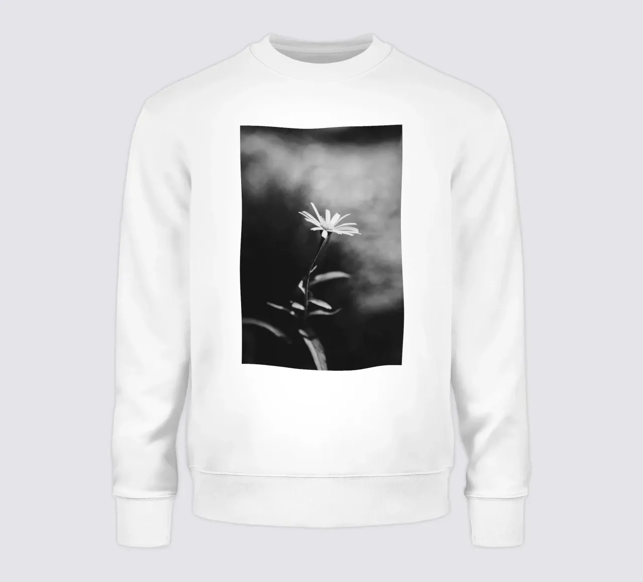Delicate flower in focus - monochrome aesthetics sweatshirt by Bold and Retro