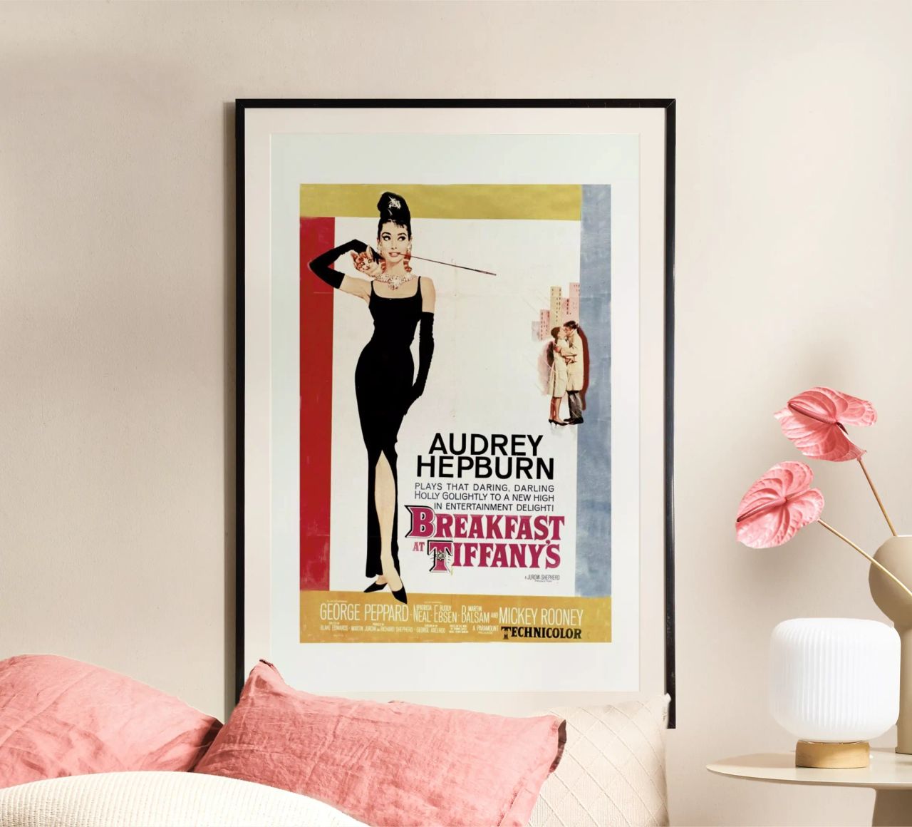 Audrey Hepburn, Breakfast at Tiffany's, 1961 poster with plastic frame by Gallery Print and Art Limited