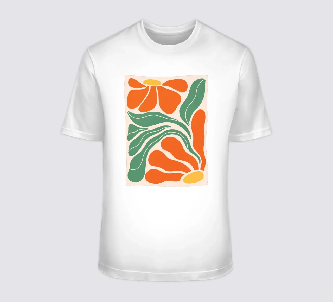 Moderno Bohemien Art Nouveau floreale 2/3 - Arancione e verde t-shirt da Dominique Vari