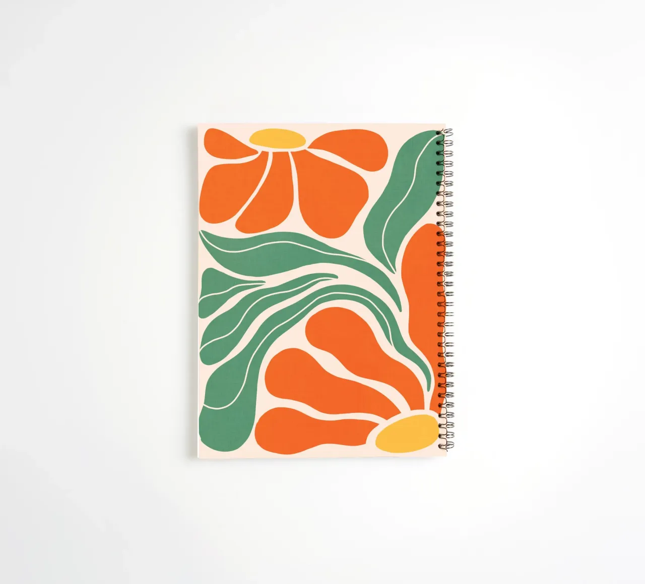Modern Bohemian Art Nouveau Floral 2/3 - Orange & Green spiral notebook by Dominique Vari